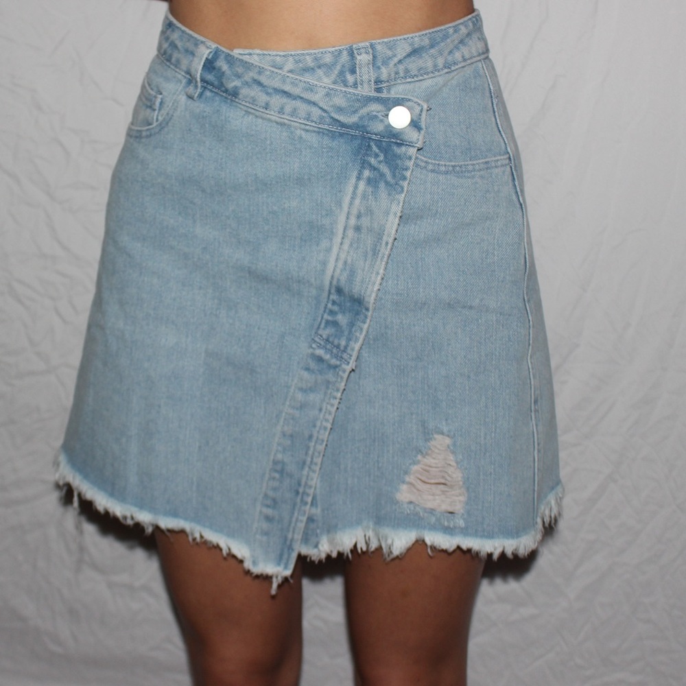 Asymmetrical 12th Tribe Jean Skirt
